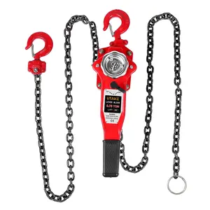Garvee Manual Lever Chain Hoist, 0.75 3/4 Ton Manual Chain Block Lever Hoist with Heavy Duty Hooks, Block and Tackle Pulley System, 10 FT/300cm Come Along, for Warehouse Transport Garage Factory Dock
