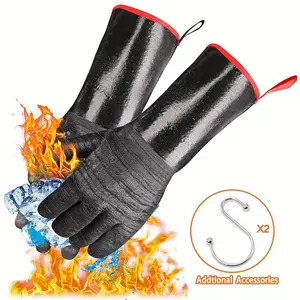 1 Pair Fire-resistant Oven Gloves, Heat-resistant Non-slip Barbecue Gloves, Kitchen Safety Cooking Gloves