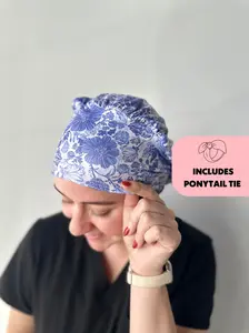 DuoStyle Scrub Hat - Blue Floral