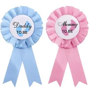 Baby Shower Gender Reveal Badge, 2 Counts/set DADDY TO BE or MOMMY TO BE Badge, Gender Reveal Party Decoration Supplies, Party Event Props, Party Favor, Gifts, Party Favors Assortment