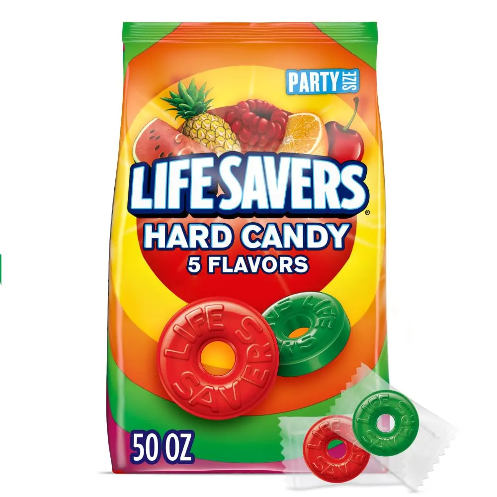 LIFE SAVERS Hard Candy 5 Flavors, Individually Wrapped, Party Size 50oz – Perfect for Goodie Bags & Road Trips