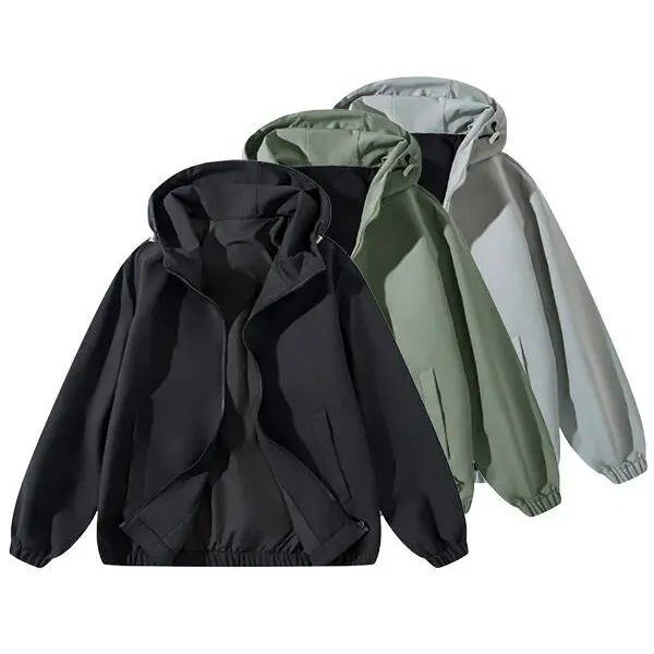 Unisex Zip Up Jackets Vintage Washed Coat Streetwear Hoodies Unisex Soft Material Casual Fashion Essential Tops for Men Day Womenswear