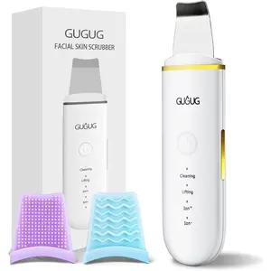 GUGUG Skin Scrubber Face Spatula Skin Spatula Pore Cleaner Blackhead Remover Tools for Facial Deep Cleansing-4 Modes -White