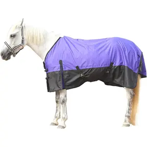 600 Denier Rip-Stop Lightweight Waterproof Breathable Turnout Horse Rain Sheet Blanket No Fill Violet/Black 78
