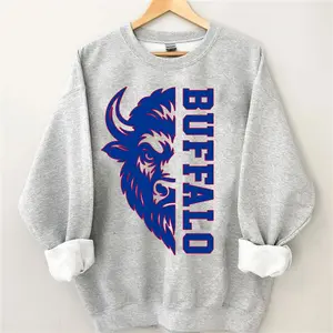[ Sale off to 50% ] Vintage Buffalo Sweatshirt, Retro Buffalo Football Sweater, Unisex Buffalo Crewneck, Trendy Buffalo Fan Gift, Game Day Outfit