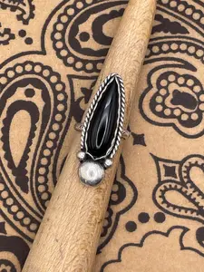 Danielle-Black Teardrop Onyx Ring