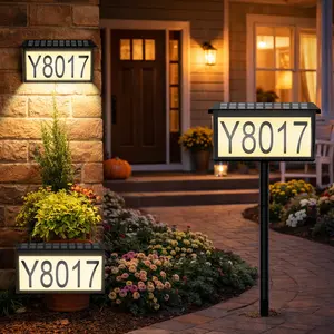 Avatar Controls Solar House Numbers for Outside , Solar Powered Address Sign with 22 LEDs Warm White Waterproof Address Sign Plaque Number with Stickers  for House, Yard, Garden Deco, Mother's Day Home Decor