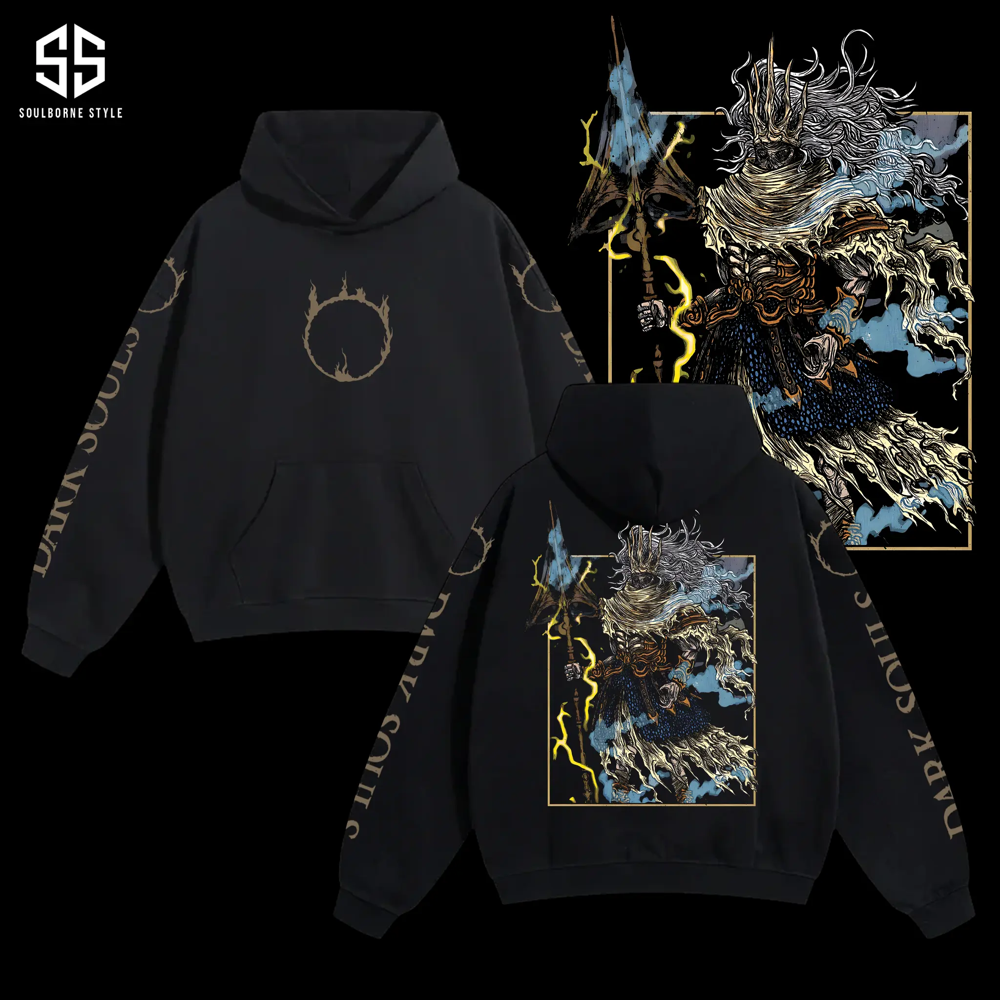 [Soulsborne Style] Vintage Grim Style Nameless King - Dark souls Unisex Hoodie, Soulsborne Gaming Apparel, Game Shirt, Video Game Clothes, Boy Merch, Gift For Him, Gift For Her, Soulslike Streetwear