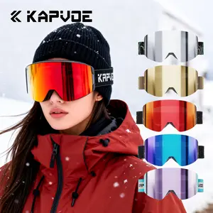 KAPVOE Photochromic Ski Goggles Snowboard OTG Snow Glasses Magnetic Lens Men Women UV400 Protection Anti fog