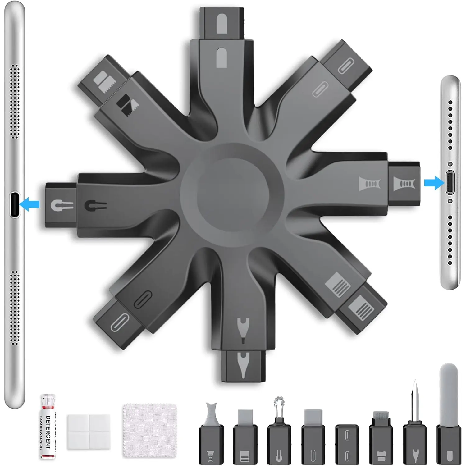 Phone Cleaning Kit, Port Cleaning for Phone iPad Watch, Repair & Restore Cleaner for Phone Speaker & Lightning Charger Cables, Snowflake Cell Phone Cleaning Kits