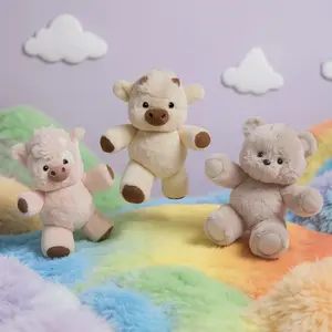 Cuddly Teddy Bear Super Soft Fluffy Running Cow Plush Toy Kawaii Highland Cow Plushies Cute Stuffed Animal Cuddle Therapy Plush for Kids & Adults