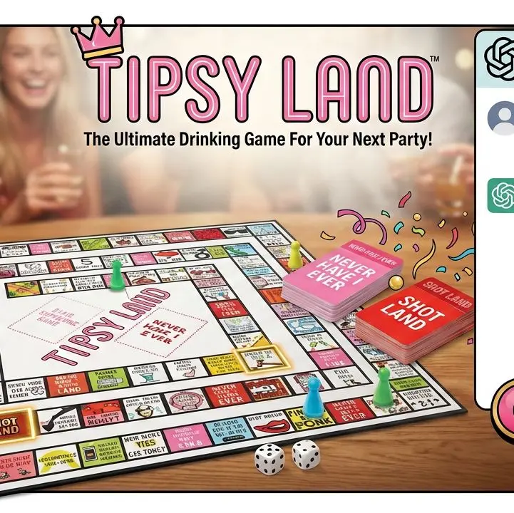 Tipsy Land Ultimate Drinking Game for Your Next Party with Fun Cards and Dice for Engaging Social Gaming