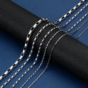 GTHIC Simple Stainless Steel Box Chain Necklace for Men Women Statement Jewelry Daily Wear