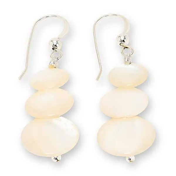 Mine Finds by Jay King Sterling Silver Mother-of-Pearl Disc Drop Earrings