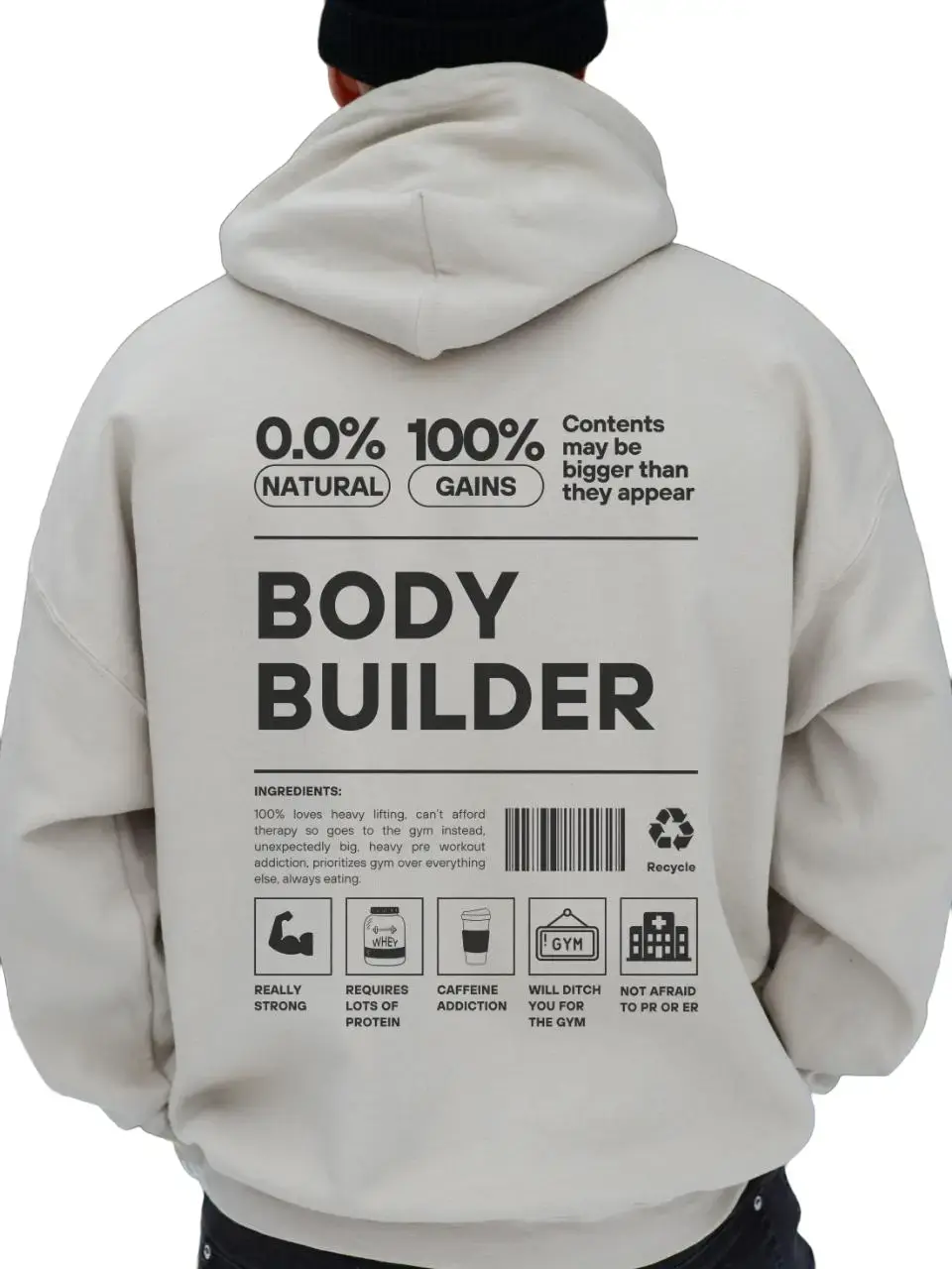Bodybuilding Hoodie Pump Cover Oversized Gym Hoodie Gym Menswear