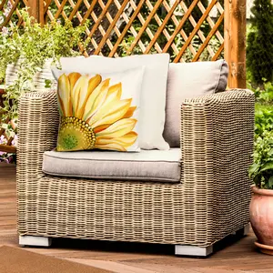 Lush Decor VISIONS III Indoor/Outdoor Handmade Pillow - Contemporary Botanical Nature Accent  (Sunflower)