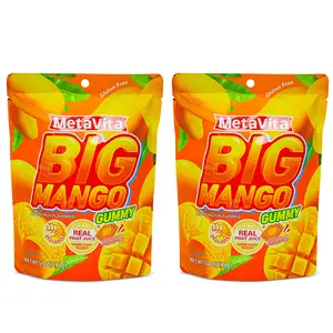 MetaVita Peelable Big Mango Gummy Candy 2 Bags, Peelable Gummy Mango Peeling Candy, Resealable 5oz Per Bag Snack
