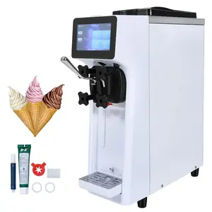 VEVOR Commercial Ice Cream Machine, 10.6 QT/H Yield, 1000W Single Flavor Countertop Soft Serve Ice Cream Maker, with 4L Hopper 1.6L Cylinder, LCD Panel Auto Clean Pre-cooling, for Restaurant Snack BarVEVOR Super Brand Day