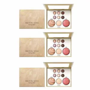 【3pcs】Holiday Baked Starter  - Full Face Makeup Palette, Foundation Makeup Palette for Full Face, EyeshadowContour Blush Highlighter, Multi-Use CosmeticSet for All Skin Types powder Highlighter Palette Baked beauty cream bronzerpalette