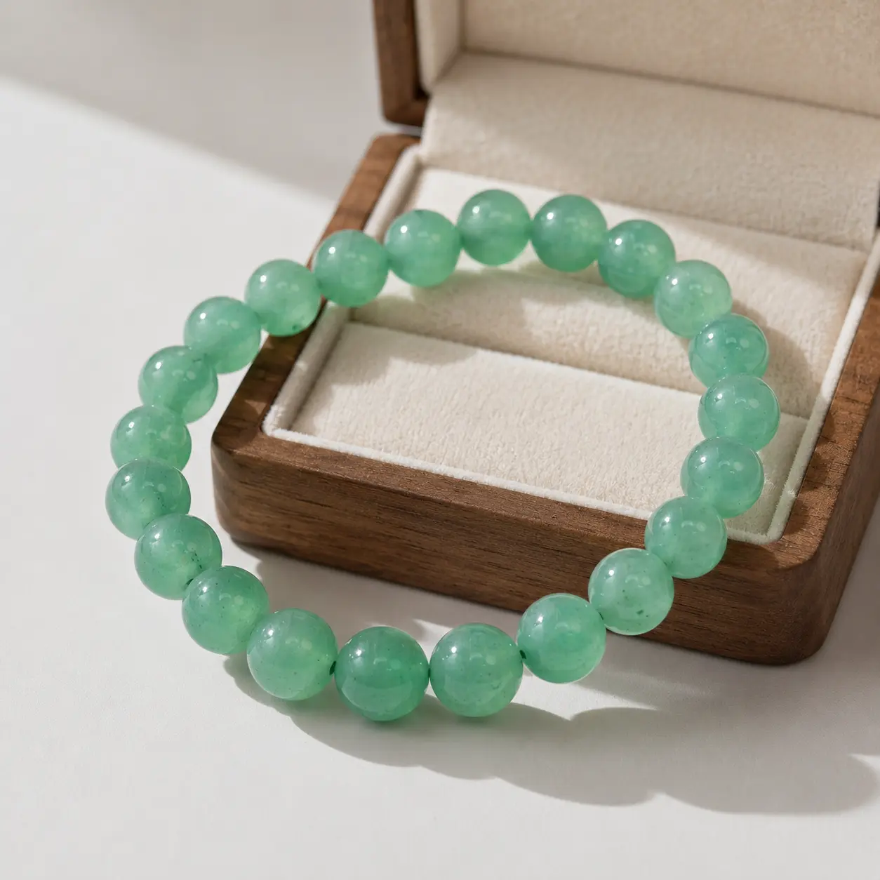 Natural Green Crystal Jade Bracelet - Green Dongling Jade Wristband, Fashionable Versatile Jewelry Accessory, Real Jade Bracelet