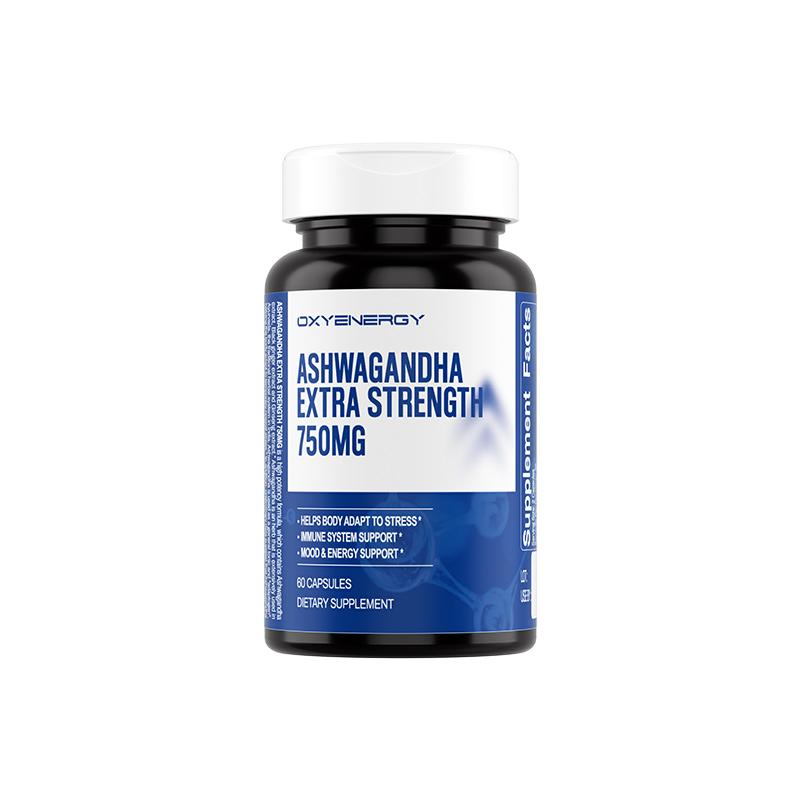 Oxyenergy Ashwagandha Herbal Wellness Blend Dietary Supplement - 750mg High Potency, 60 Capsules, Absorbable, Plant-Based, Cortisol Balance, Mood & Stress Support, Ginseng Sleep Supplement, Absorbable Supplements, Ginseng Sleep Supplements