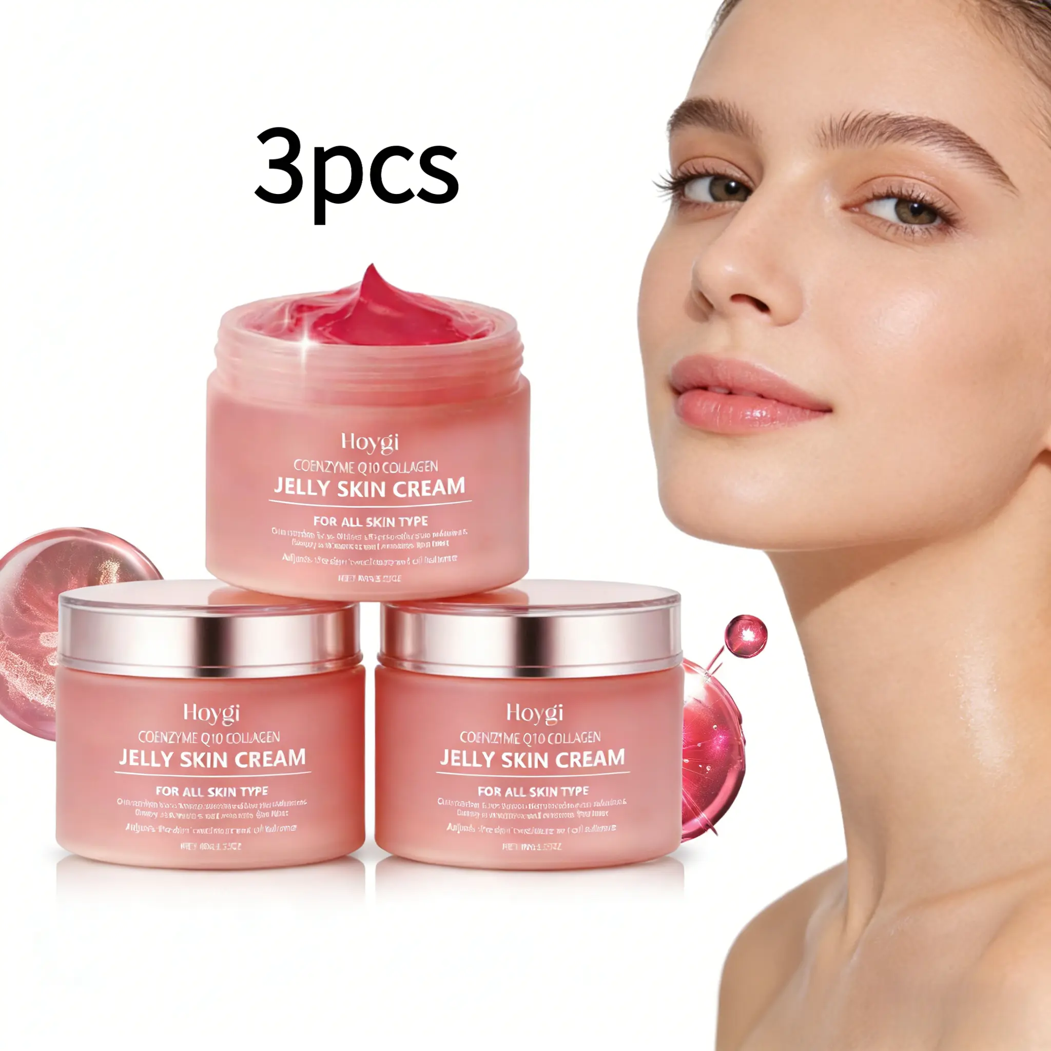 Vegan Collagen Jelly Cream 100g - Bouncy Hyaluronic Acid Infused, Plump Hydration & Skin Tightening, Diminish Fine Lines & Glass Skin Glow, Day & Night Anti-Aging Moisturizer, Cruelty-Free for All Skin Types, Collagen Complex Moisturizer, Deep Moisturizin
