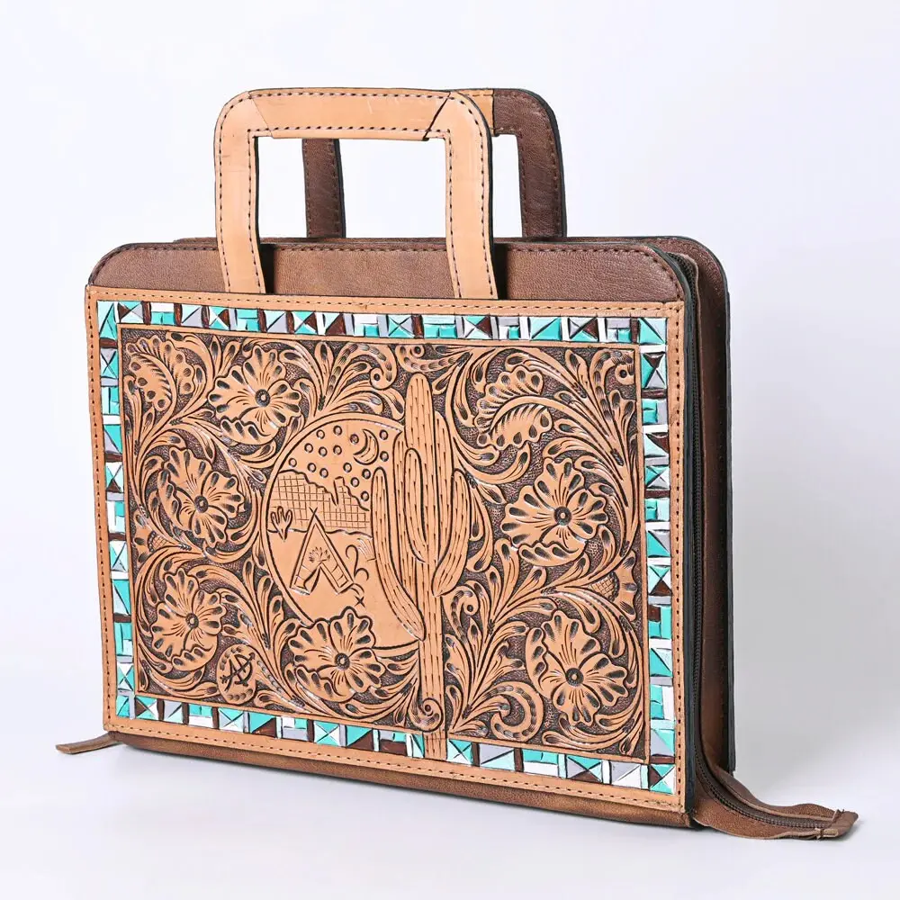 Park Hill Hand Tooled Leather Briefcase