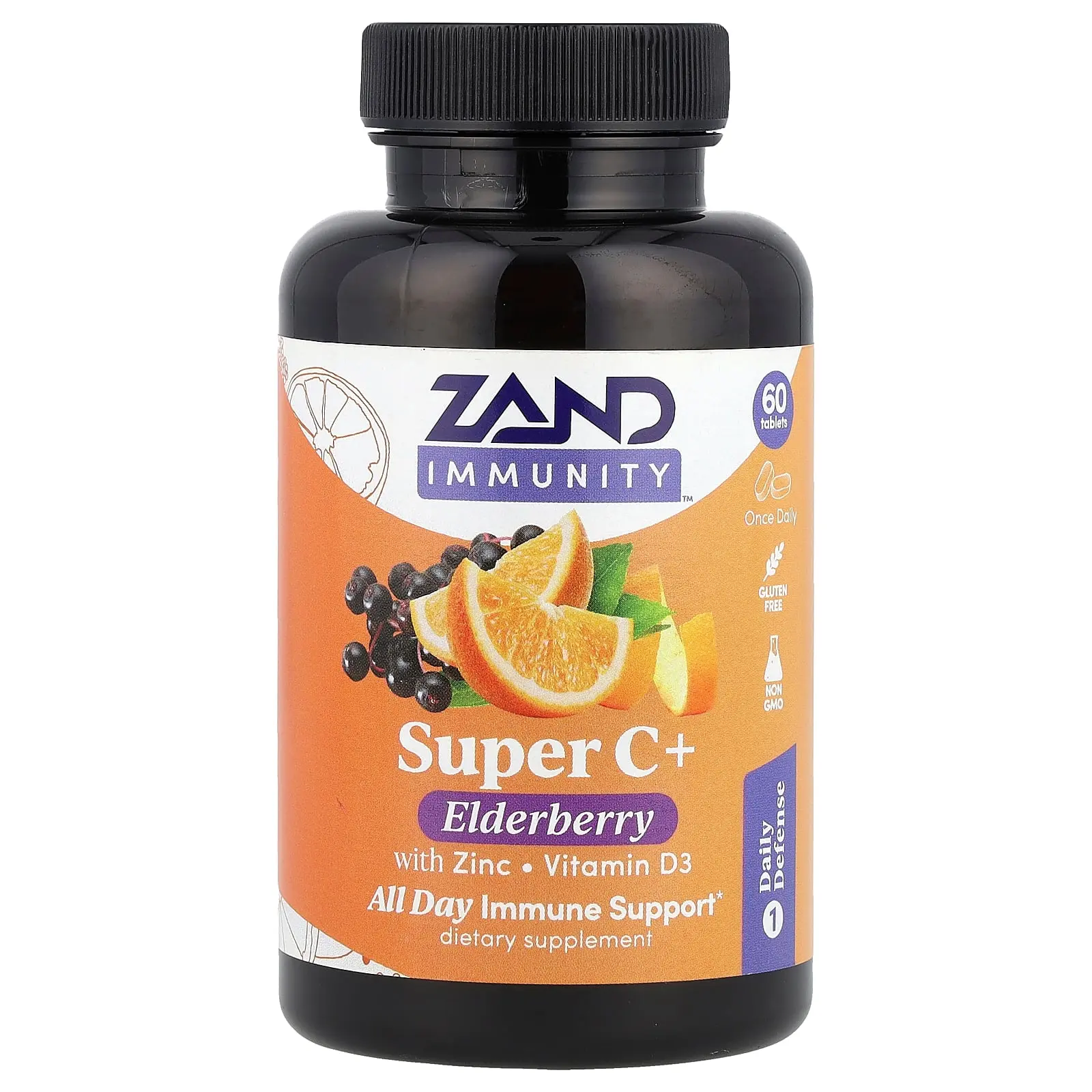 Zand Immunity, Super C+ Elderberry with Zinc, Vitamin D3, 60 Tablets