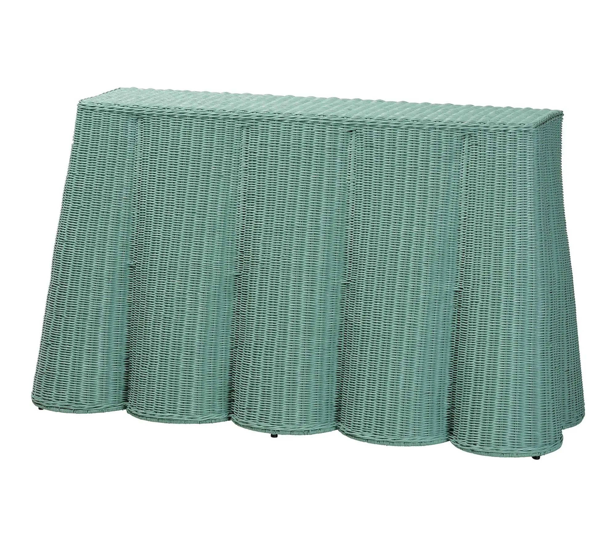 bali & pari Palm Scallop Rattan Console Table