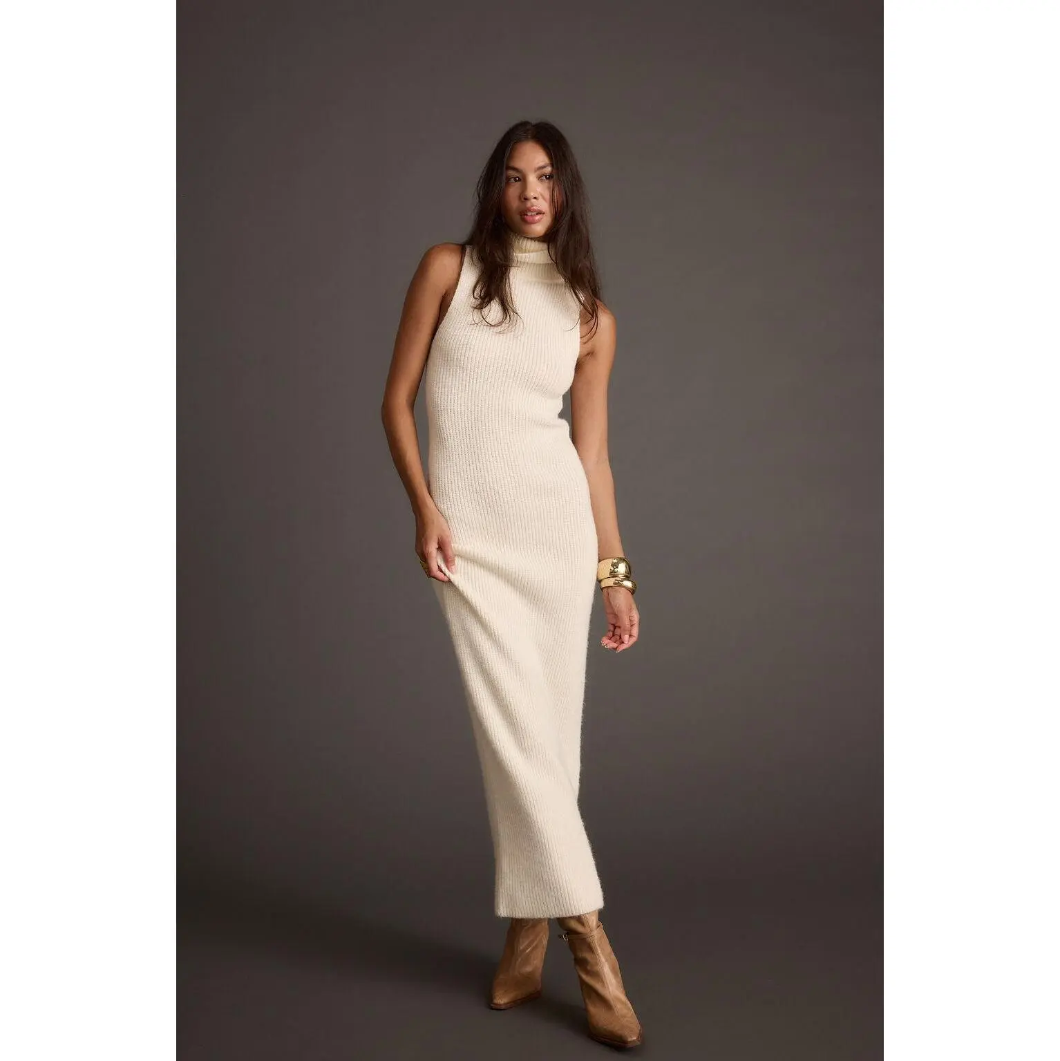 Monique Cream Sweater Maxi Dress
