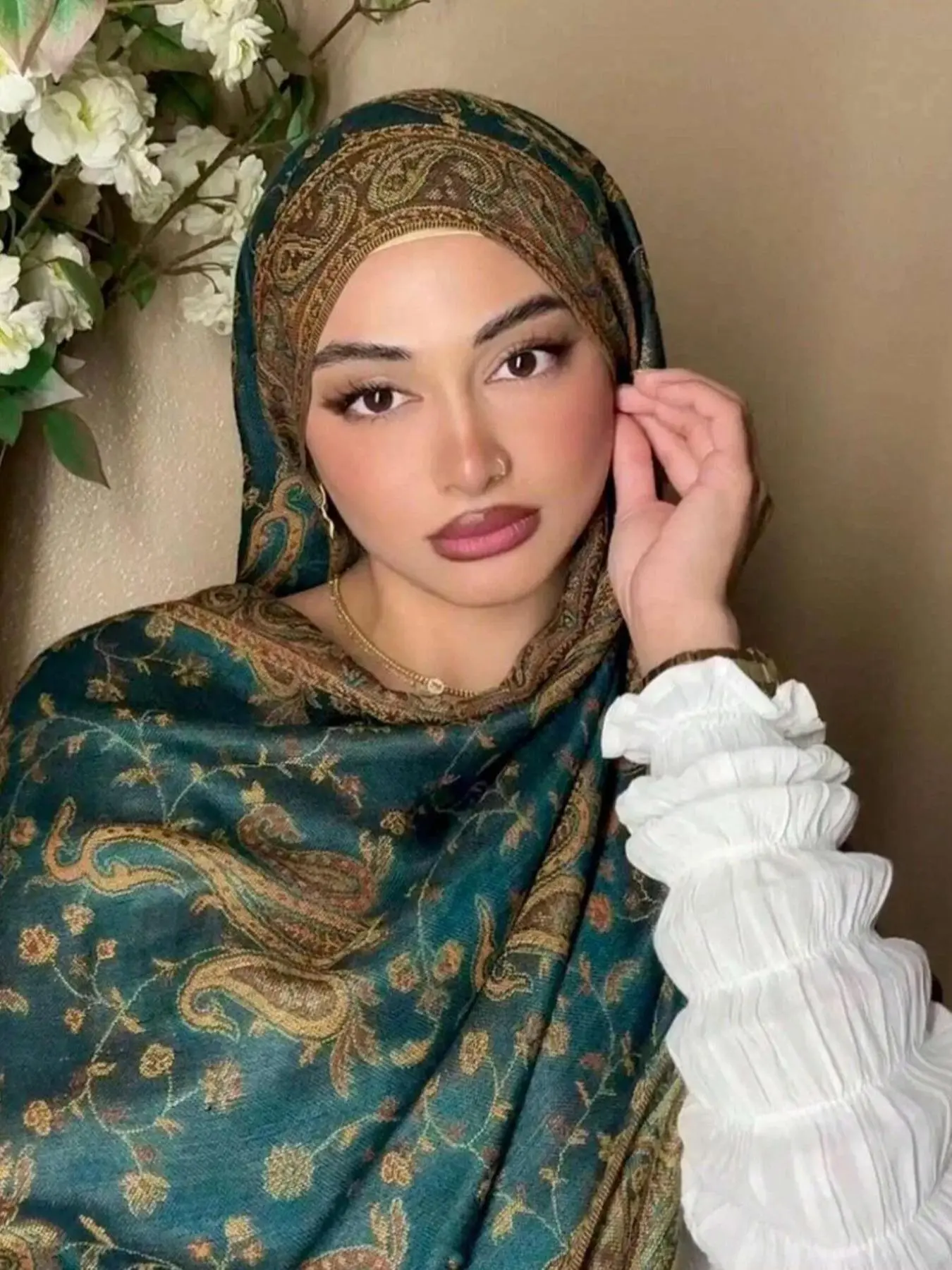 Women's Paisley Instant Hijab For Muslim, Turban Hijab, Boho Style Long Scarf for Women, Fashionable Soft Comfortable Hijab for Daily Wear, Head Scarf, Wrap