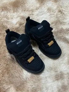 Warrior Casual Shoes for Men, Plain Canvas Sneakers, Low Top Rubber Sole, Fall & Winter Streetwear, Retro Skateboard Shoes, Sports Shoes