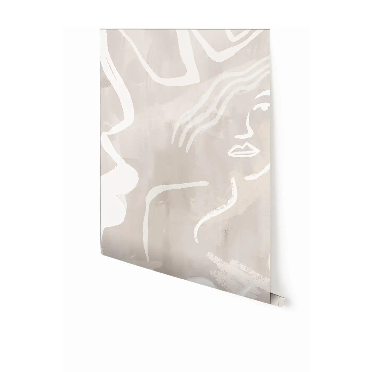 Famke© Mural Wallpaper in Chalk