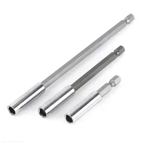 3 count 1/4 Inch Hexagonal Shank  Drill Bit Fixator Extension 60 100 150 Quick Release Drill Attachment Extension for Screw Nut Hand Driver