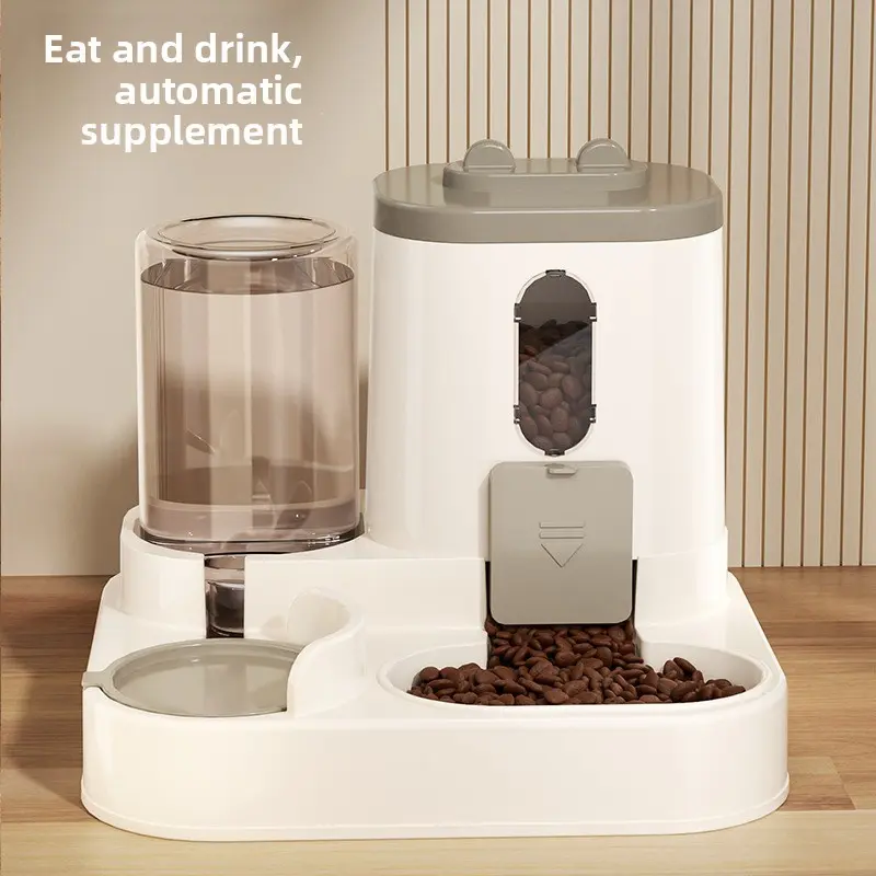 Automatic Cat Feeder Pet Bowl, Food Feeders, Food and Water Dispenser Combo, Plastic Material, Ideal for Cats, Easy to Use Pet Supplies