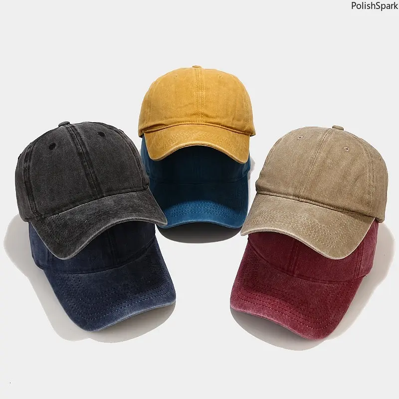 Vintage Washed Cotton Baseball Cap - High Quality Unisex Adjustable Dad Hat with Curved Brim, Distressed Wash, UV Shield | Classic Outfits Accessory for Daily Outdoor Casual Wear, High Quality Hat, All Seasons, Breathable, Beach Days, Black, Buckle