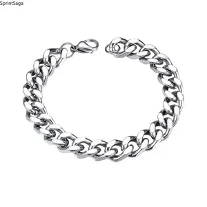 Cuban chain bracelet men's hip-hop high street accessories hiphop cold trendy cool titanium steel couple jewelry