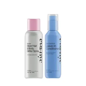Eva NYC Stay Hydrated and Sparkle Set, Hydrating Leave In Conditioner & Silver Hair and Body Glitter Spray
