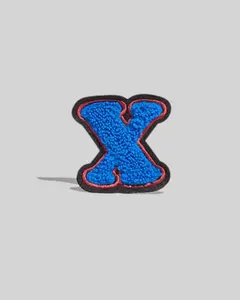 X Blue Chenille Varsity Letter Patch - Small