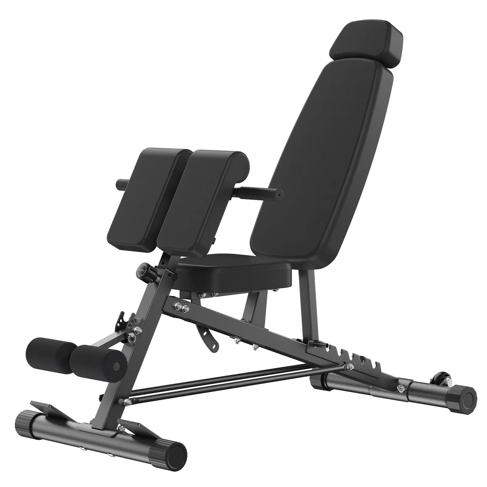 Sweetcrispy LIVE - Adjustable Weight Bench, 660 LBS Workout Bench Press with 2 Wheels | Heavy Duty Chest Press Machine for Home Gym with Hyper Back Extension, for Incline Decline Sit Up Flat