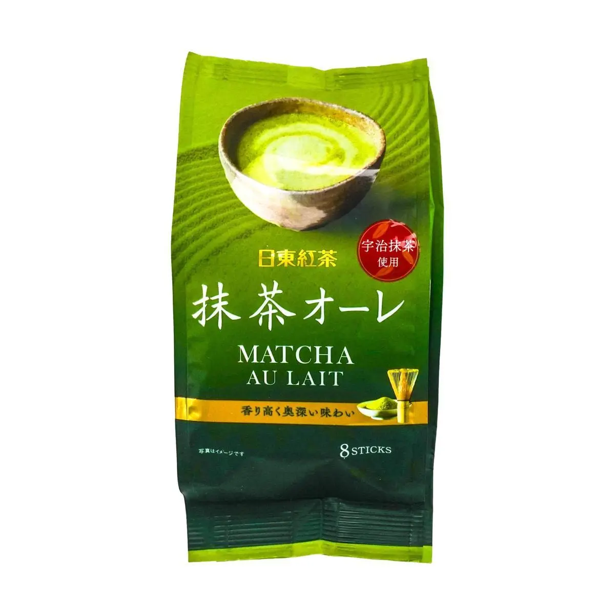 NITTOH TEA Uji Matcha Au Lait 8 Sachets - Authentic Japanese Matcha Latte Powder Drink 96g