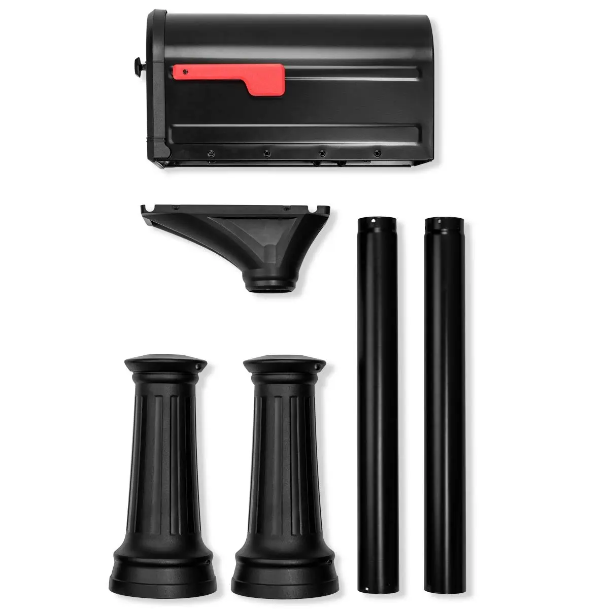 212 MAIN 7980B-10 Roxbury In-Ground Post Mount Mailbox & Galvanized Steel Combo, Large Decorative Post Mailbox with Durable Powder Coated Finish