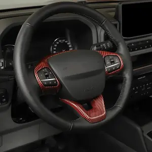 For 2021+ Ford Bronco Sport Custom Steeringwheel Steering Wheel Cover Trim Interior Decor Car Interior Accessories, ABS Carbonfiber Decoration Styling Automotive