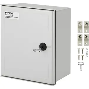 VEVOR Fiberglass Enclosure 23.6x 15.7x 9.1 Electrical Enclosure Box NEMA 3X Electronic Equipment Enclosure Box IP65 Weatherproof Wall - Mounted Electrical Enclosure with Hinges Quarter - Turn LatchesVEVOR Super Brand Day