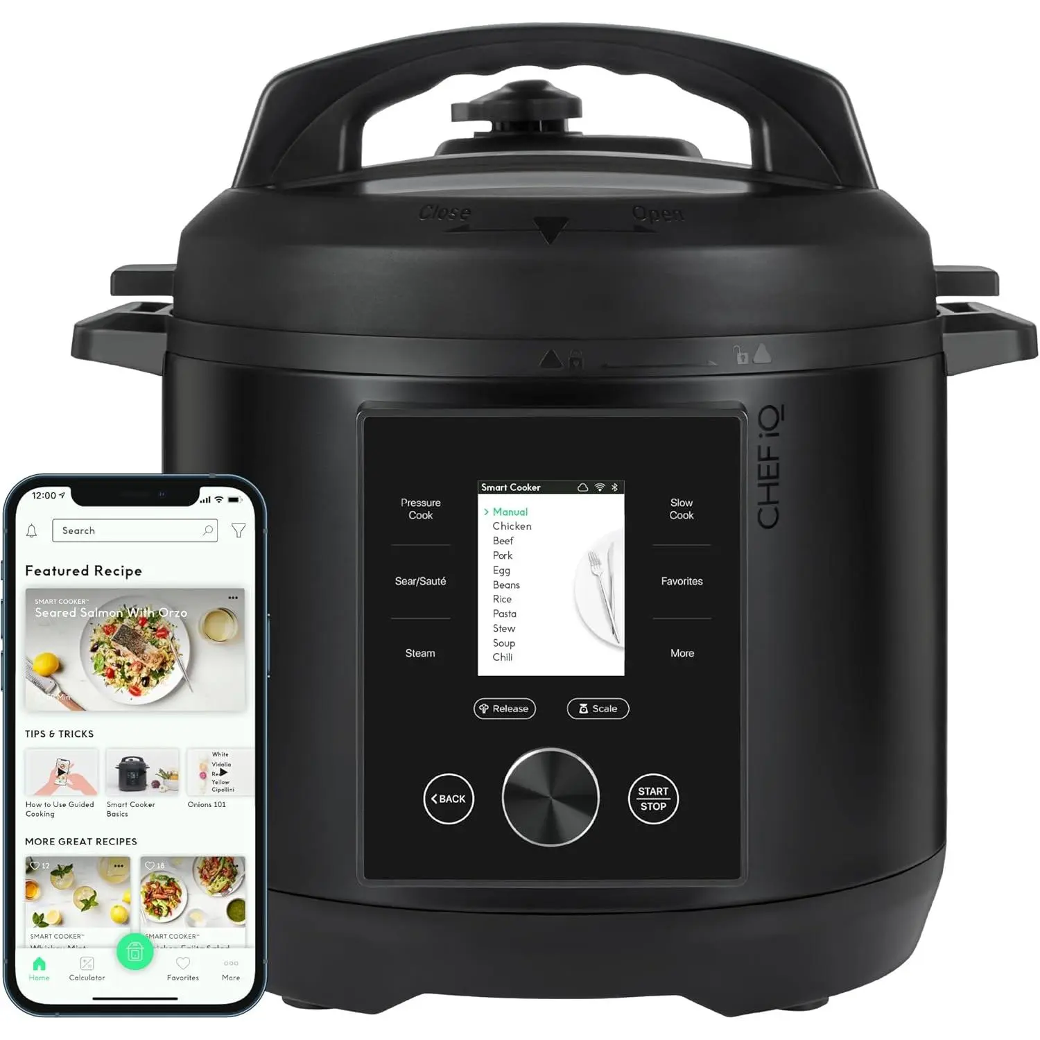 Smart Pressure Cooker with WiFi and Built-in Scale - Easy-to-Use 10-in-1 Multicooker with 500+ Guided Recipes - Rice Cooker, Slow Cooker, Instant Meals for Foodies - 6 Quart - Family Size