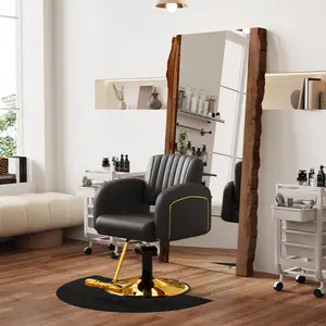 Baasha Professional Gold Salon Chair, Comfortable Stylist Chair with Premium Spongs, Modern Hair Chair with 360°Swivel and Steel Frame, Weight Capacity 330 lbs