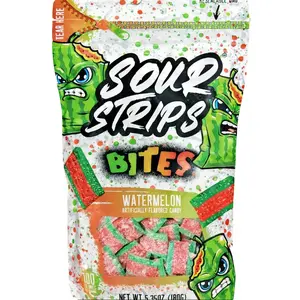 Sour Strips Watermelon Bites – Extreme Sour Chewy Candy (6.35 oz)
