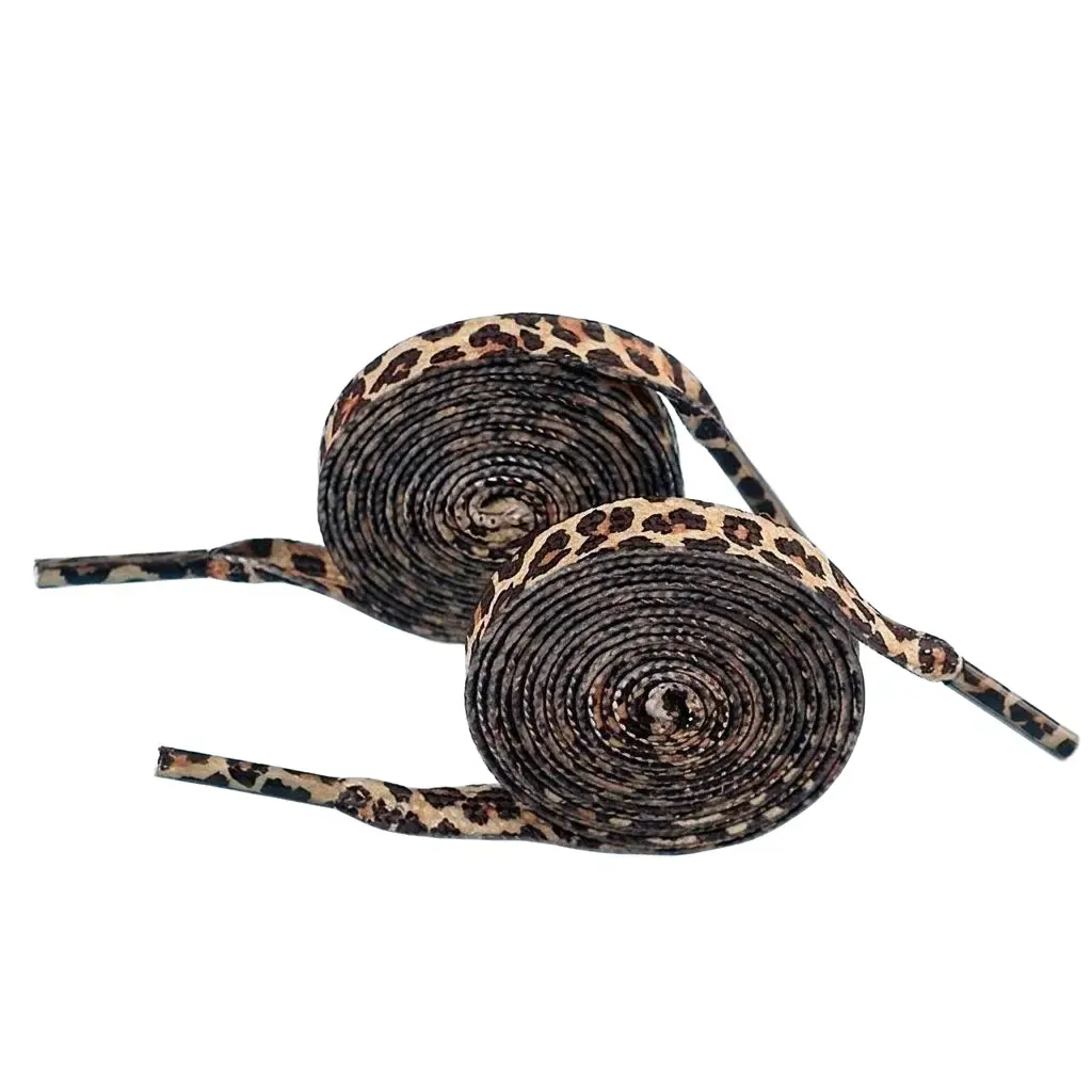 Fashion Leopard Pattern Shoelaces, Ladder Laces, Bootlace Lace Up, Casual Shoelaces for Women & Men, Shoes Accessories for Sneakers, Sports Shoes, Running Shoes, Footwear