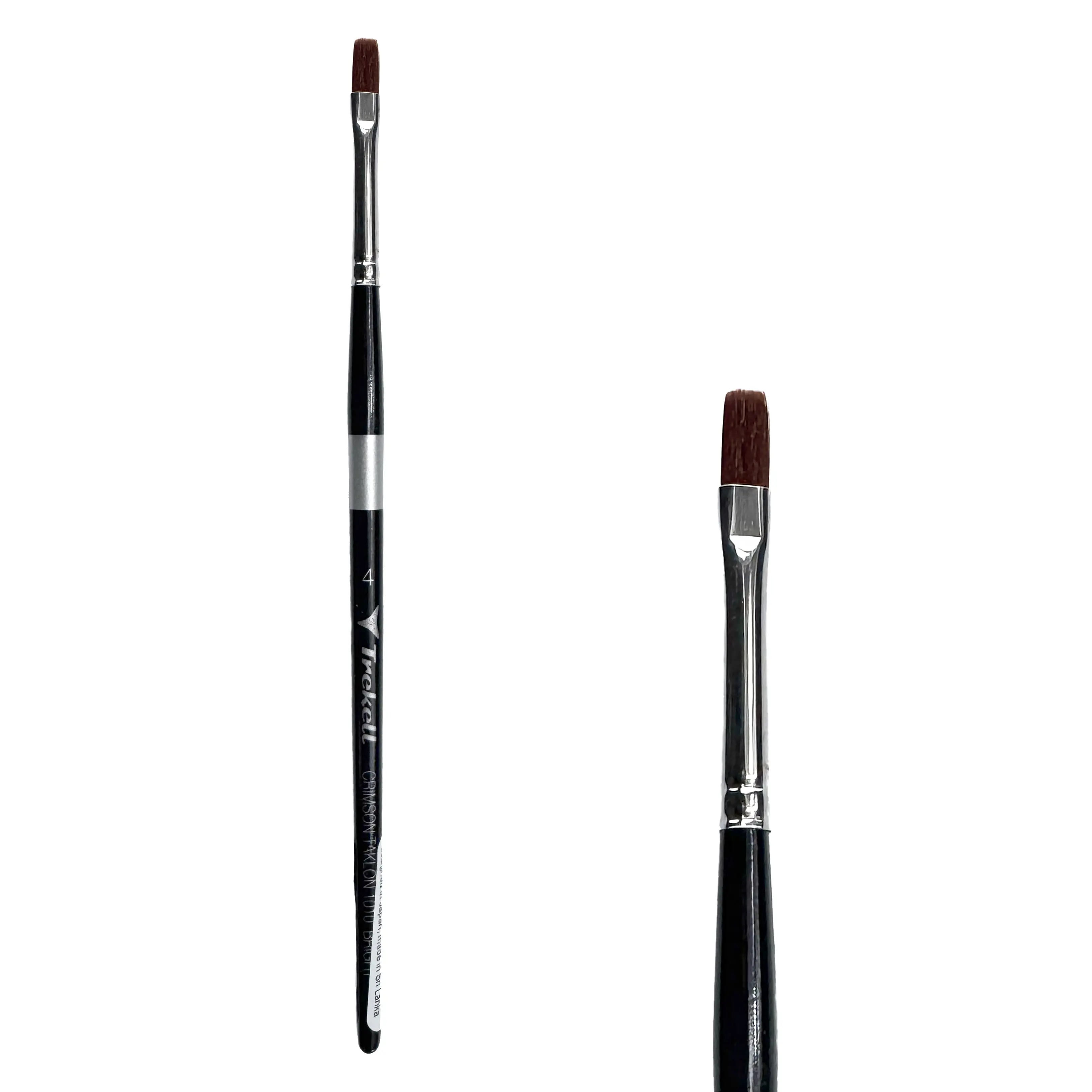 Trekell Crimson Taklon Short Handle Artist Brush - Size #4 Bright