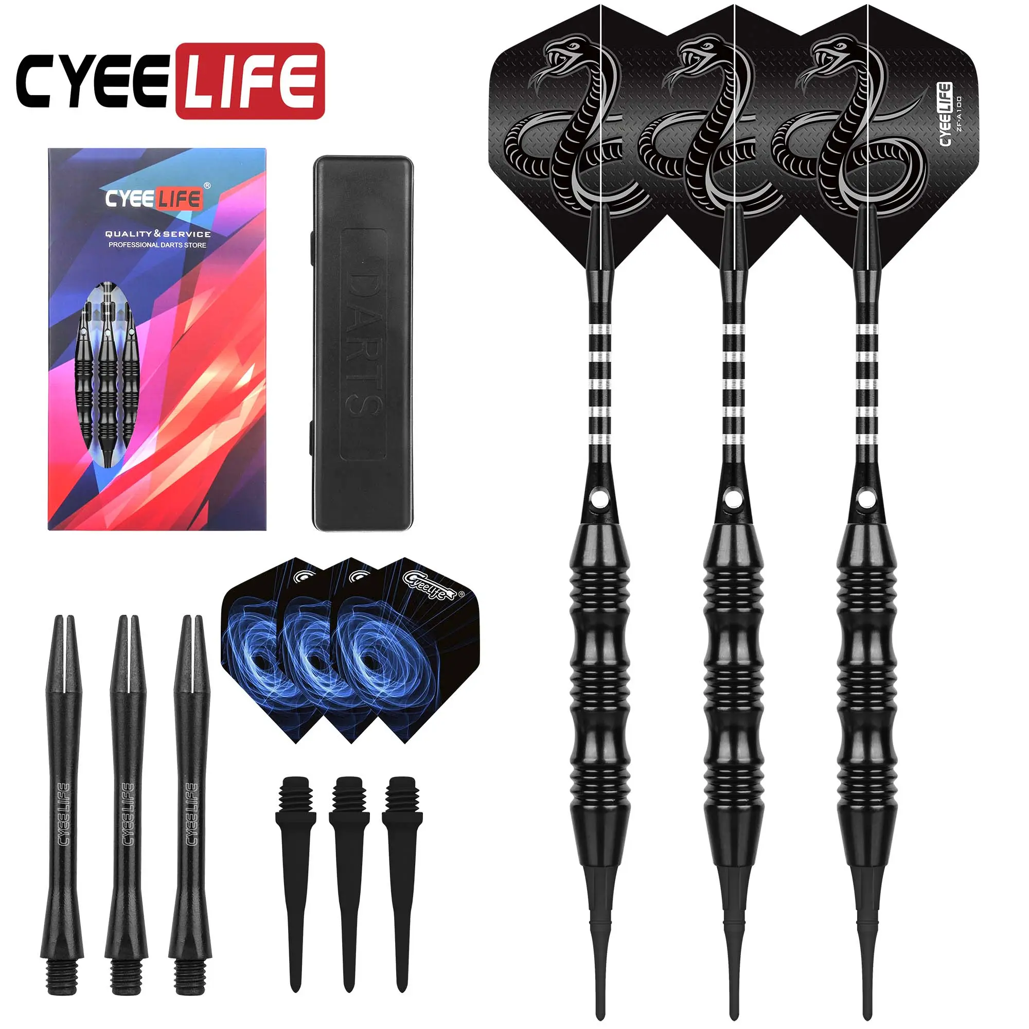 CyeeLife 20g 3pcs Tip Darts Aluminum Shaft Electronic Plastic Dartboard Indoor Outdoor Games Family bar entertainment